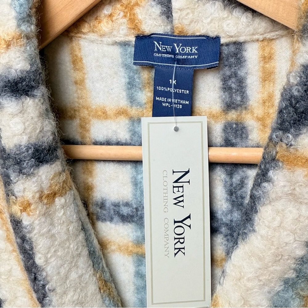 NWT New York Clothing Co. Plaid Sherpa Vest | Soft Fuzzy Check Print 1X - Picture 12 of 14